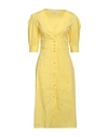 Eleonora Stasi Woman Midi Dress Marigold Size 10 Viscose, Polyester, Polyamide In Yellow