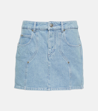 Marant Etoile Mid-rise Denim Miniskirt In Blue