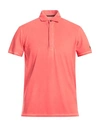 Rrd Man Polo Shirt Coral Size 36 Polyamide, Elastane In Red