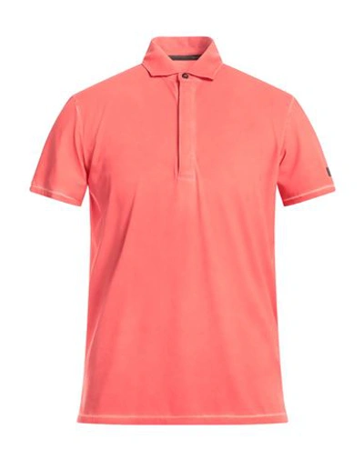 Rrd Man Polo Shirt Coral Size 36 Polyamide, Elastane In Red