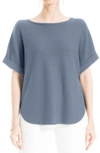 Max Studio Short Sleeve Ribbed T-shirt In Blue Ombre