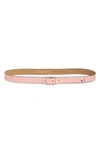 Kate Spade Stitched Feather Edge Belt In Coral Gable / Polished Gold