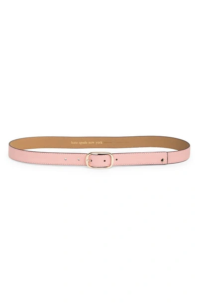 Kate Spade Stitched Feather Edge Belt In Coral Gable / Polished Gold