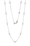 Suzy Levian 14k Gold Diamond Station Chain Necklace In White