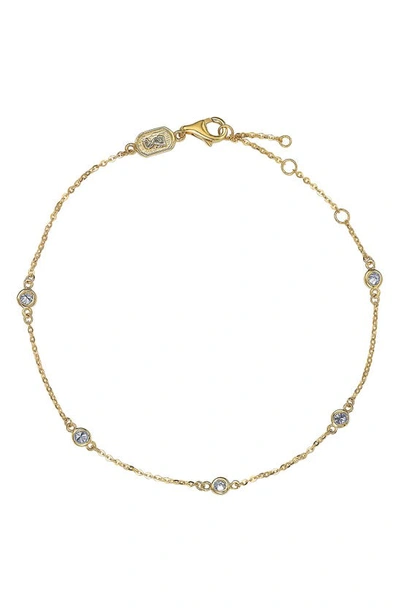 Suzy Levian 14k Gold Diamond Station Bracelet In Yellow