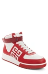 Givenchy G4 High Top Sneaker In Red