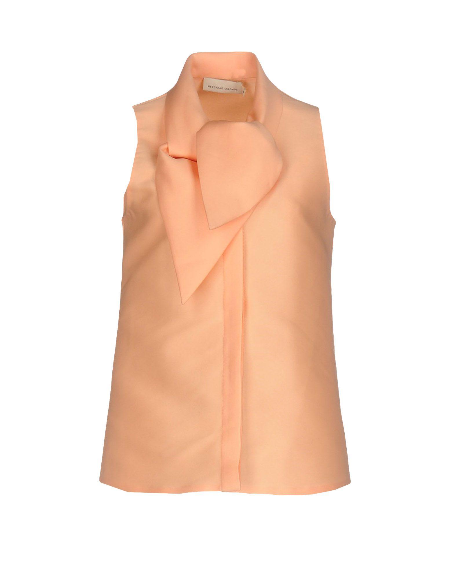 Merchant Archive Shirts & Blouses With Bow In Salmon Pink | ModeSens