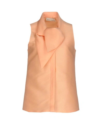Merchant Archive Shirts & Blouses With Bow In Salmon Pink