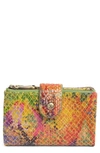 Hobo Ray Leather Bifold Wallet In Abstract Exotic