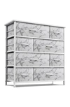 Sorbus 8-drawer Chest Dresser In White Marble