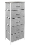 Sorbus 5-drawer Tall Dresser In Grey/white