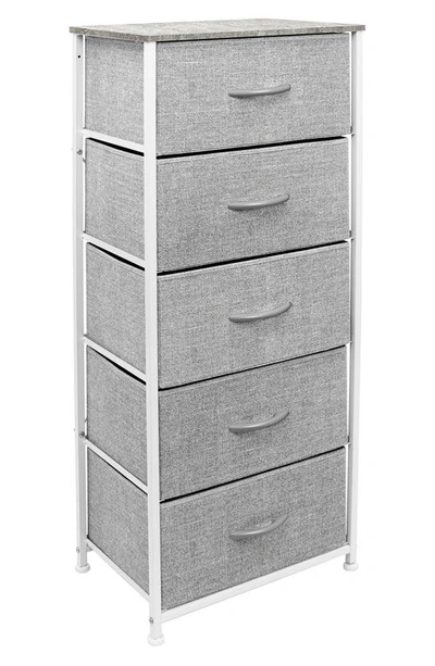 Sorbus 5-drawer Tall Dresser In Grey/white