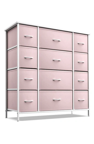 Sorbus 12-drawer Dresser Chest In Pink