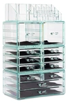 Sorbus Black Clear Makeup & Jewelry Storage Case In Teal