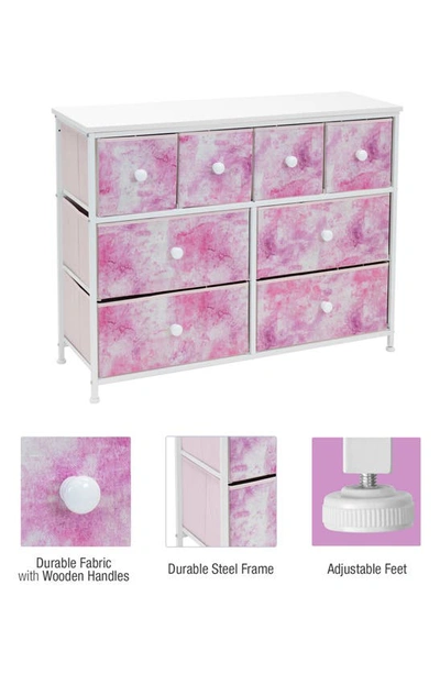 Sorbus Fabric Dresser Chest In Tie Dye Pink