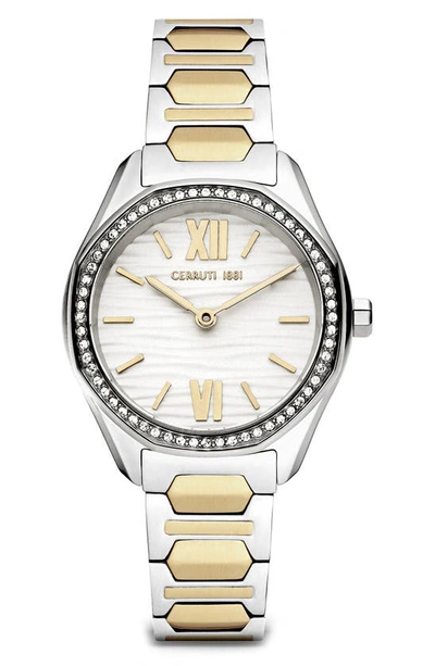 Cerruti 1881 Two-tone Bracelet Watch, 30mm In Silver Multi