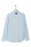 Rodd & Gunn Penrose Linen Blend Button-up Shirt In Sky