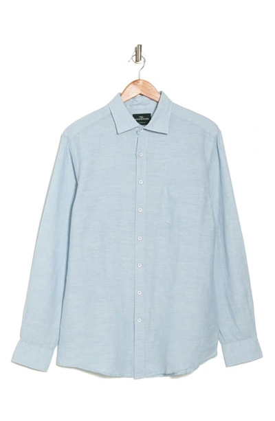 Rodd & Gunn Penrose Linen Blend Button-up Shirt In Sky