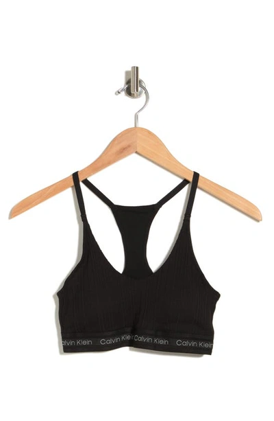 Calvin Klein Refined Rib Lightly Lined Bralette In Ub1 Black