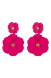 Eye Candy Los Angeles Floral Drop Earrings In Pink