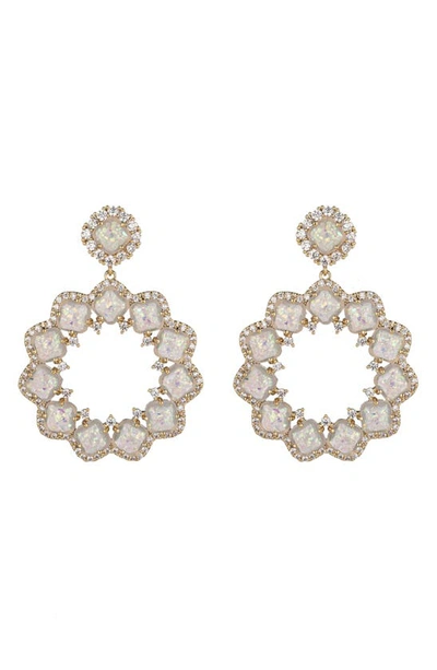 Eye Candy Los Angeles Sophie Starburst Cubic Zirconia Drop Earrings In Gold