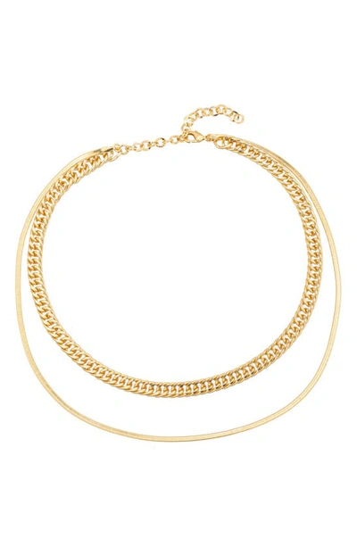 Eye Candy Los Angeles Zoey Layered Chain Necklace In Gold