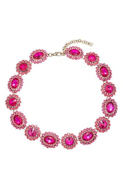 Eye Candy Los Angeles Raven Crystal Collar Necklace In Pink