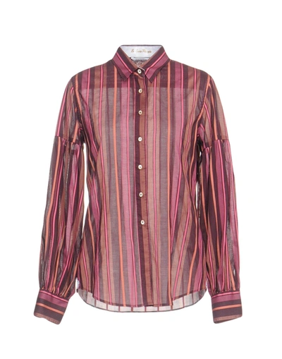 Le Sarte Pettegole Striped Shirt In Maroon