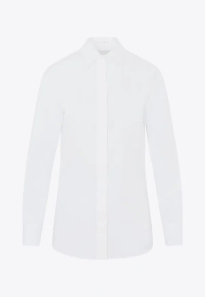 The Row Derica Long-sleeved Shirt In White
