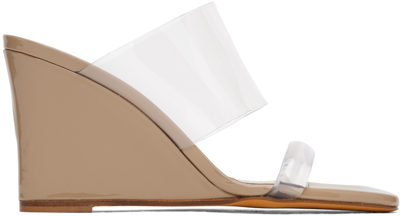 Maryam Nassir Zadeh Beige Olympia Heeled Sandals In 380 Adobe Patent