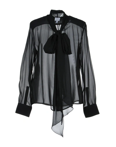 Armani Collezioni Shirts & Blouses With Bow In Black