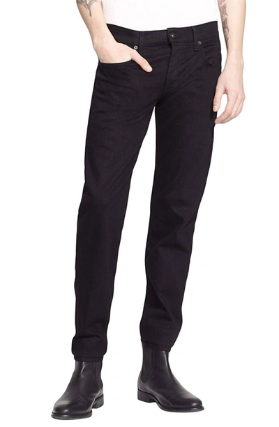 Rag & Bone Standard Issue 5 Pocket Style Distressed Jeans In Black