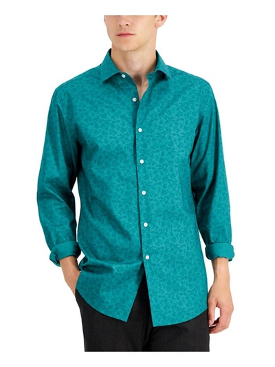Bar Iii Mens Organic Cotton Slim Fit Button-down Shirt In Blue