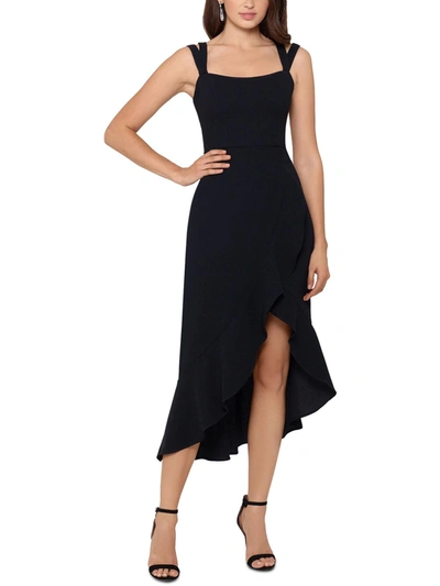 knee length dresses for ladies XSCAPE Women's Ruffled Ruched Midi Dress MSRP $229