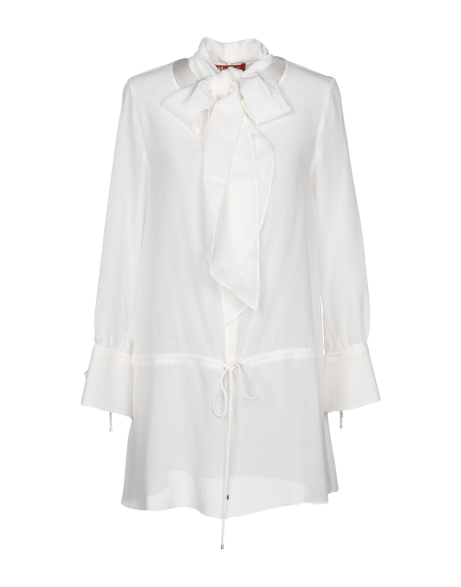 Max Mara Silk Shirts & Blouses In White | ModeSens