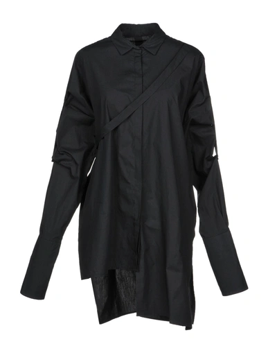 Isabel Benenato Solid Color Shirts & Blouses In Black