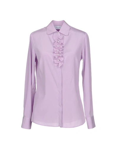 Aglini Solid Color Shirts & Blouses In Lilac