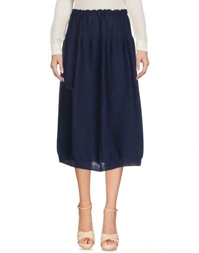 Issey Miyake Midi Skirts In Dark Blue