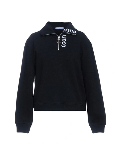 Courrèges Zippered  Sweatshirt In Black