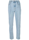 Rokh Frayed Slim-fit Jeans In Light Blue