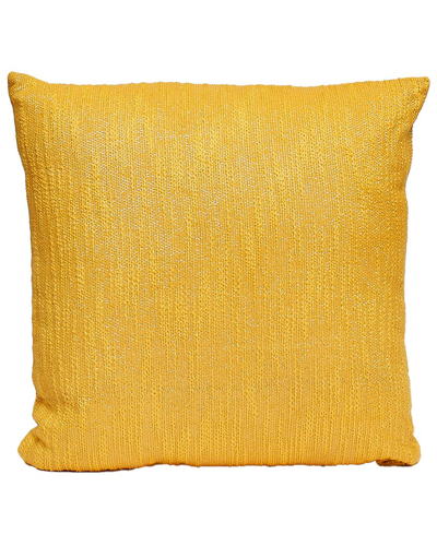 Harkaari Mustard Lurex Cotton Throw Pillow