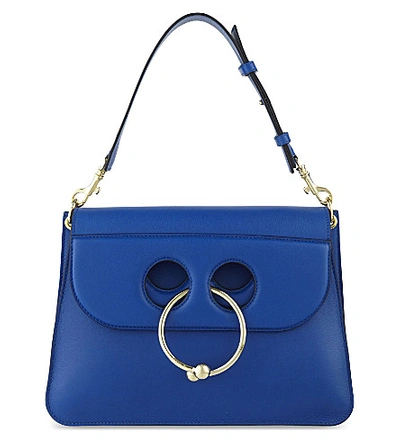 Jw Anderson Pierce Medium Leather Shoulder Bag In Cobalt Blue | ModeSens