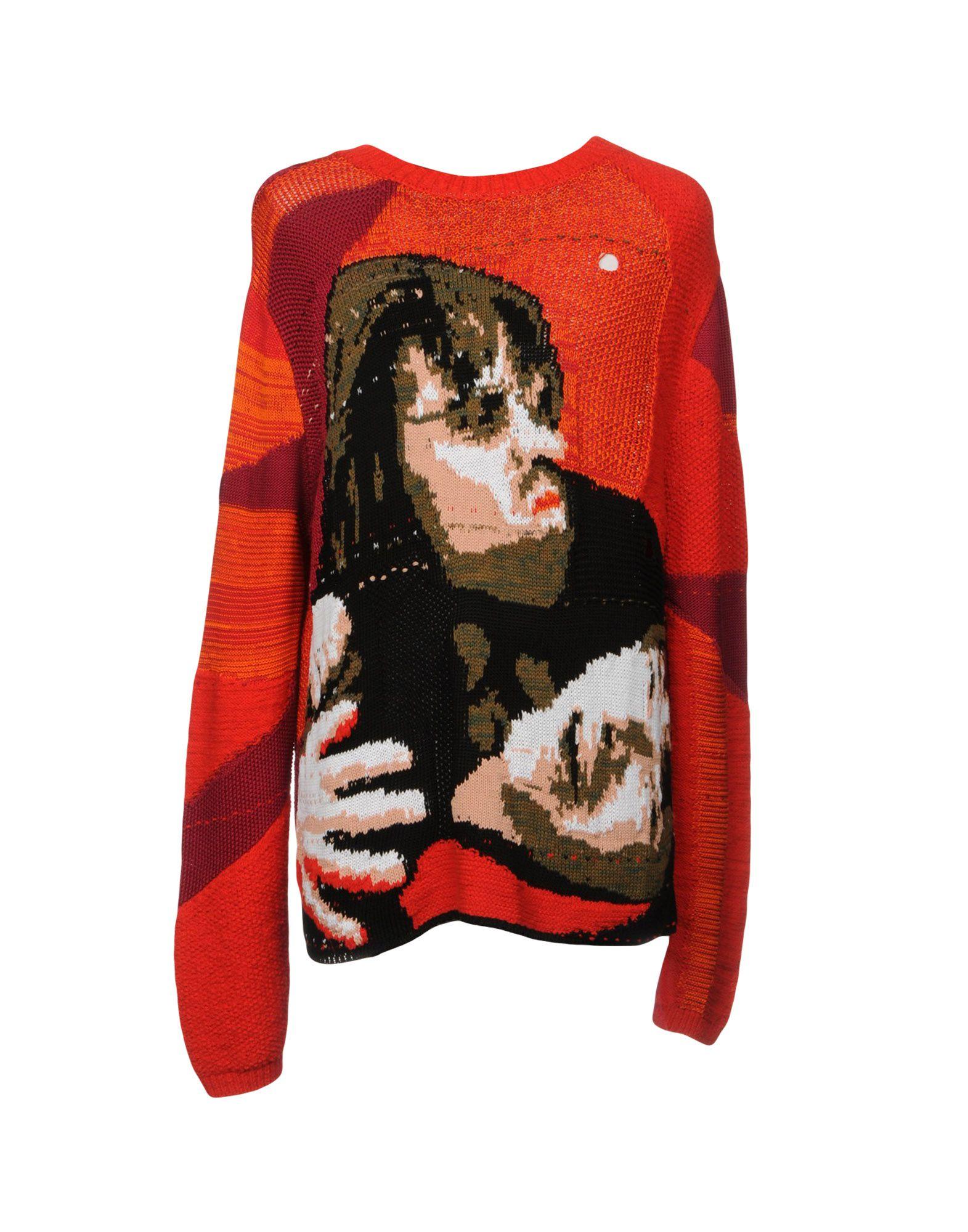 red off white jumper