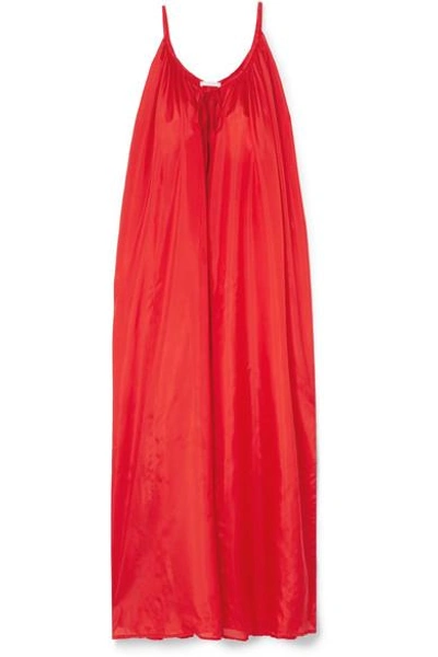 Kalita Mercury Silk-habotai Maxi Dress In Red