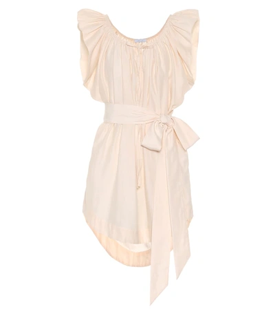 Kalita Andromeda Silk And Cotton-blend Mini Dress In Pastel Pink