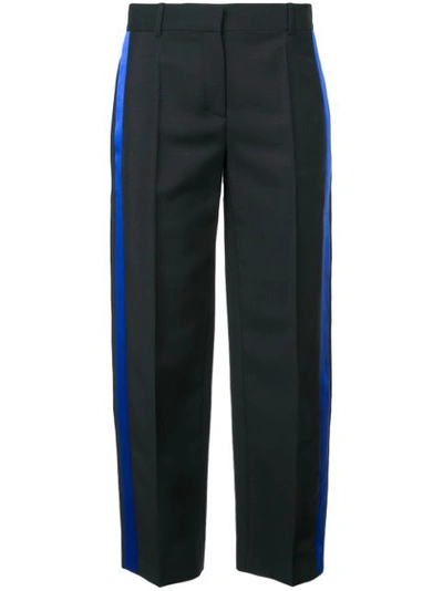 Givenchy Striped Mohair And Wool-blend Straight-leg Pants In Black