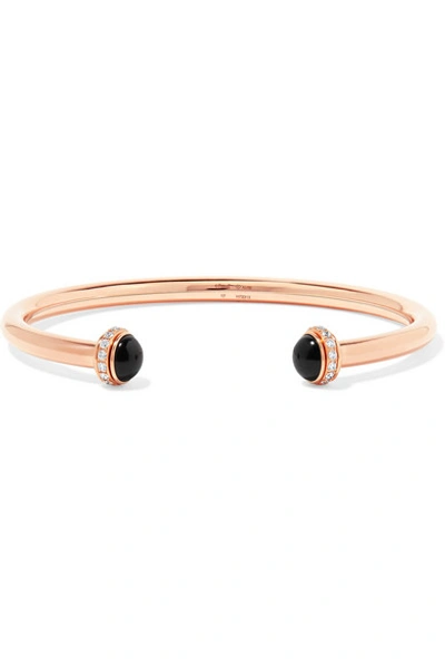 Piaget Possession 18-karat Rose Gold, Onyx And Diamond Cuff