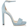 Jimmy Choo Misty 120 Aqua Suede Platform Sandals