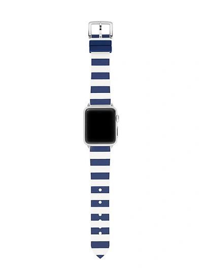 Kate Spade Striped Silicone 38/40mm Band For Apple Watch® In Navy