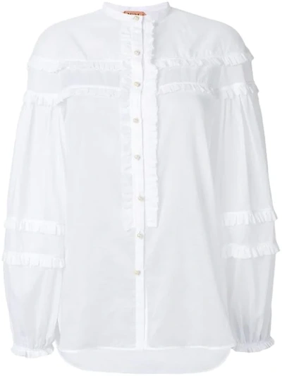 N°21 Ruffle Trim Shirt In White